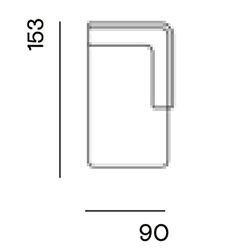 Bolster op maat gemaakt / longchair small arm rechts