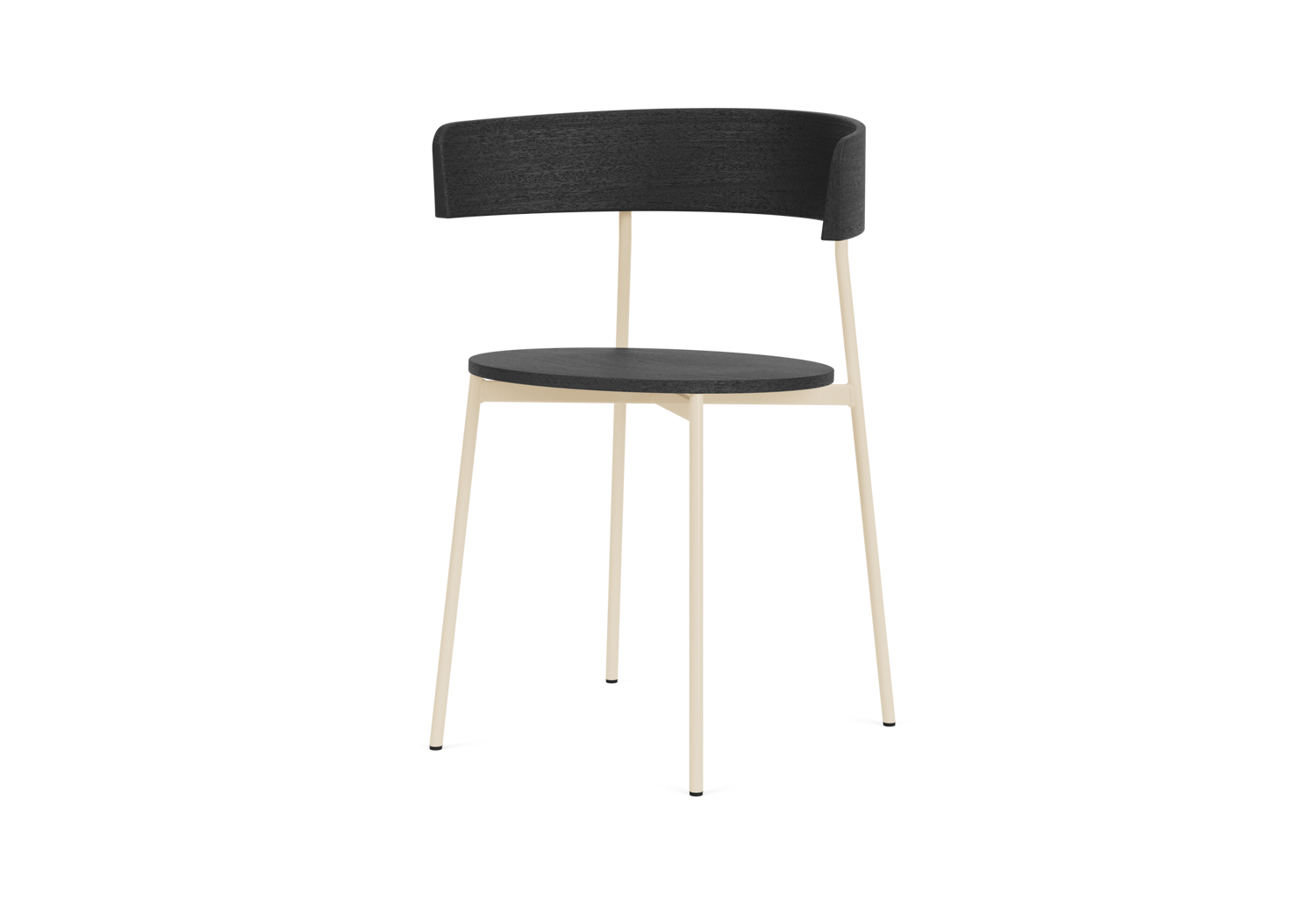 Friday dining chair with arms - sand frame - black back (no upholstery)