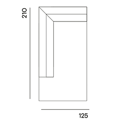 Edge Made to Order / Longchair medium arm left