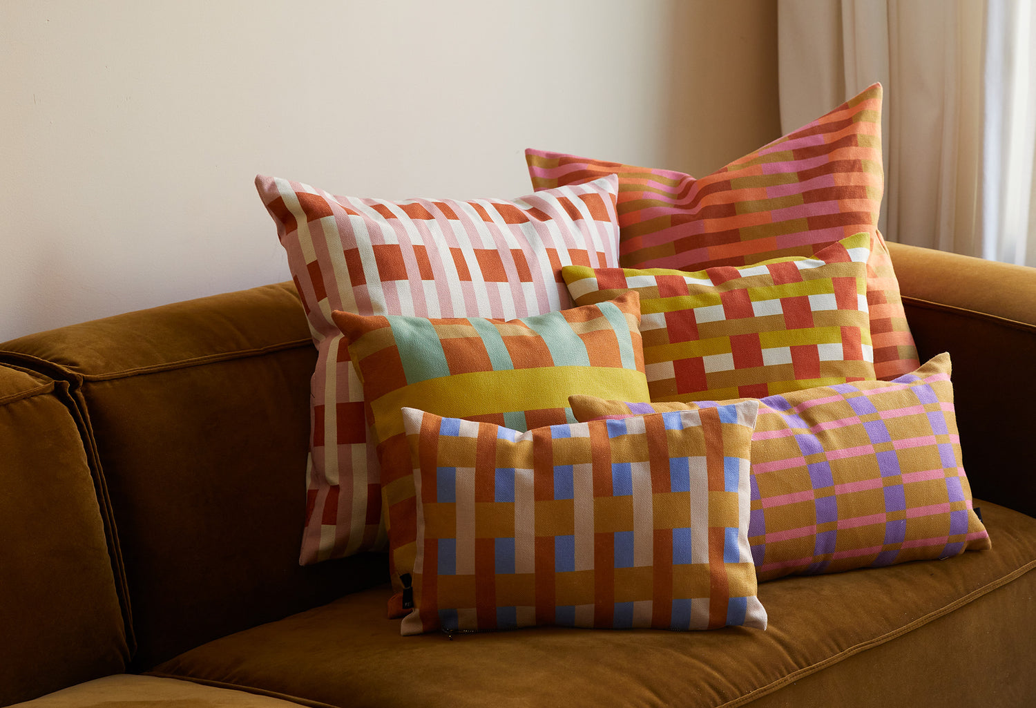 Stripes and Checks Cushion - 30x60 cm