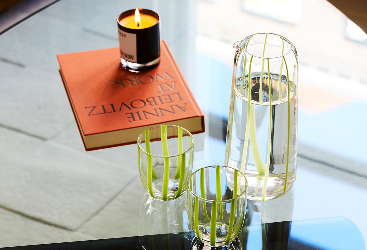 Gestreepte karaf glas