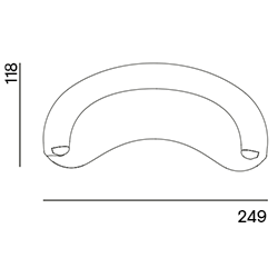 Huf op maat gemaakt / 3-zits met armleuning Curved