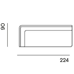 Bolster op maat gemaakt / 2-zits arm links