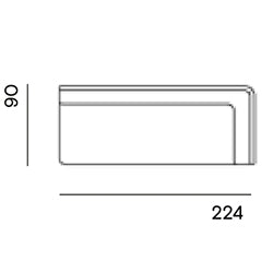 Bolster op maat gemaakt / 2-zits arm rechts