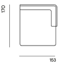 Bolster op maat gemaakt / Divan medium arm rechts