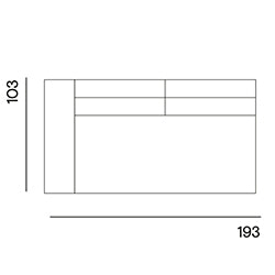 Edge Made to Order / 2-seat arm left