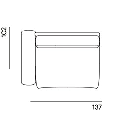 Frankie op maat gemaakt / 1,5-zits arm links