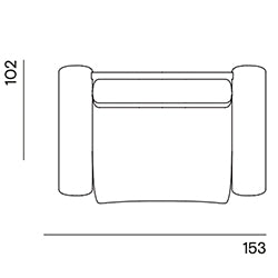 Frankie op maat gemaakt / 1,5-zits met armleuning