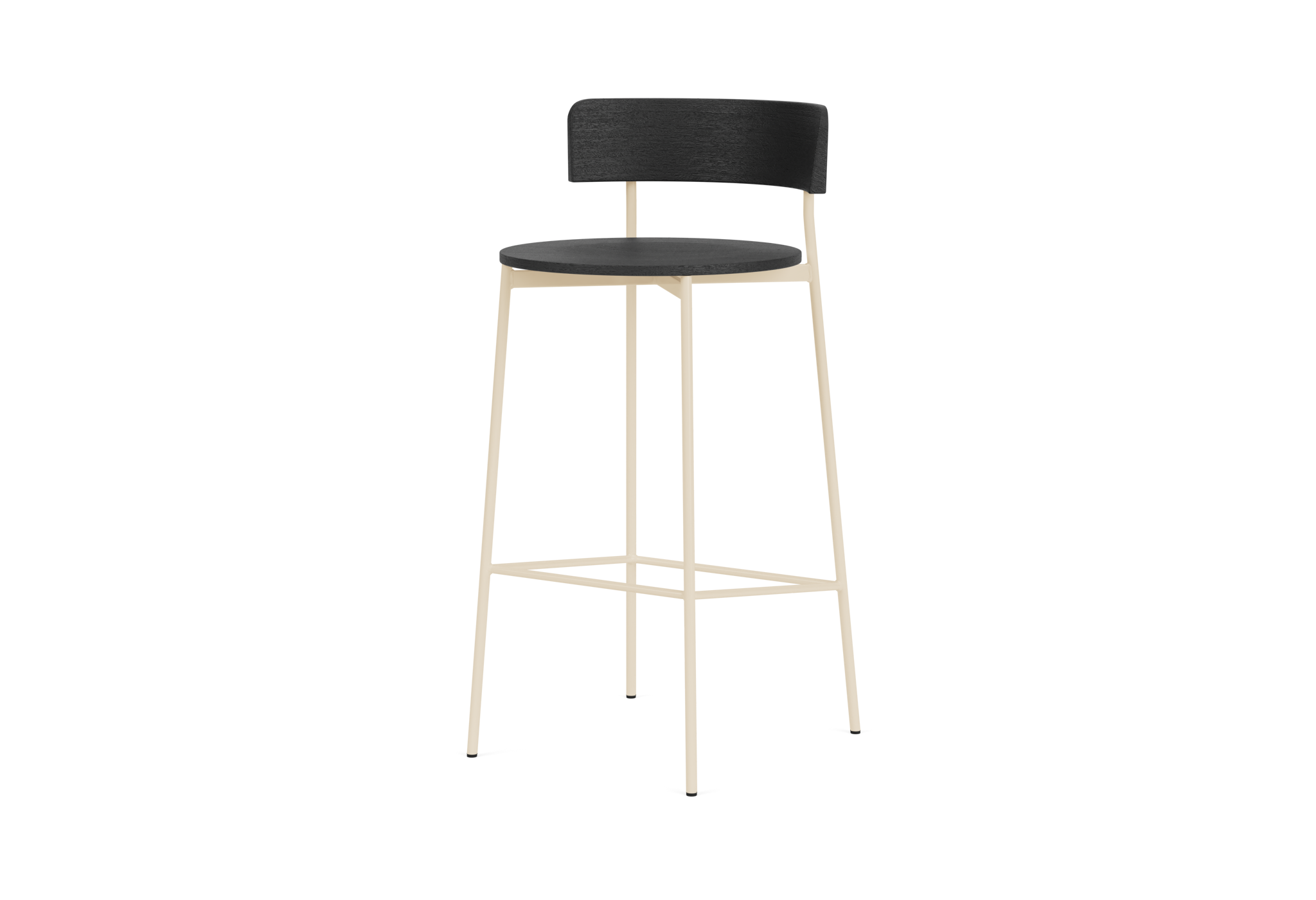 Friday bar stool - sand frame - black back (no upholstery)