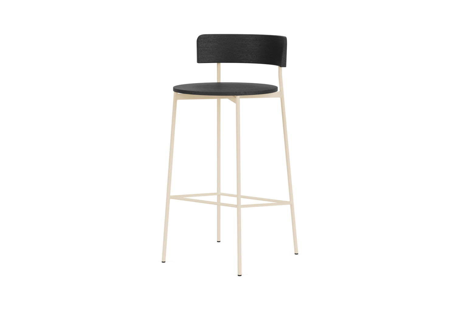 Friday bar stool - sand frame - black back (no upholstery)