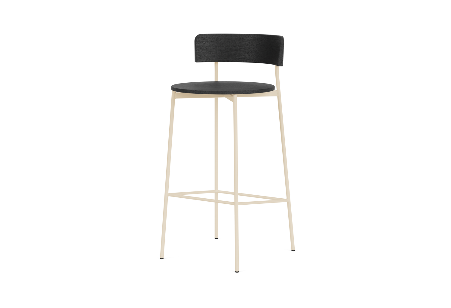 Friday bar stool sand frame black back no upholstery