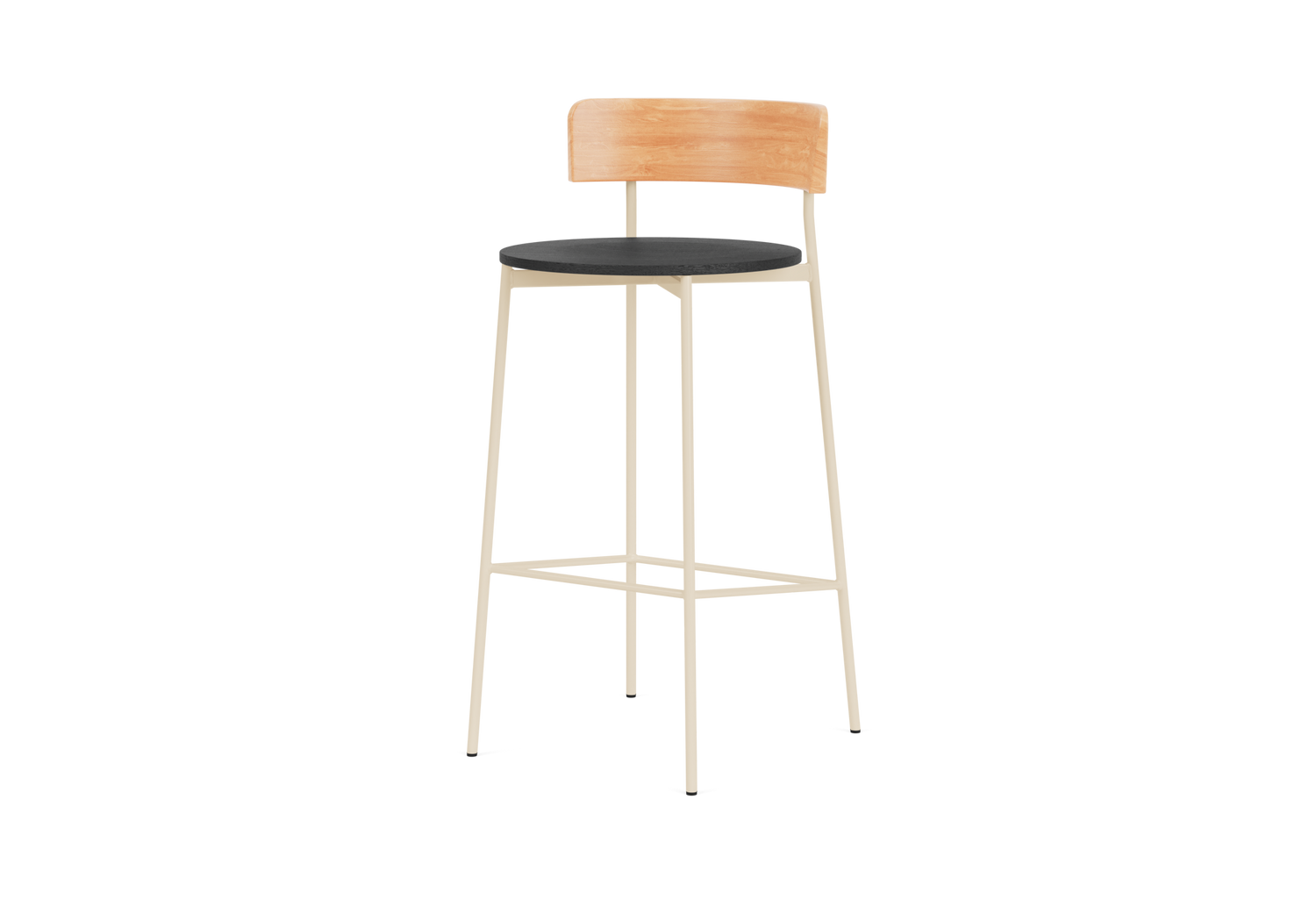 Friday bar stool - sand frame - natural back (no upholstery)