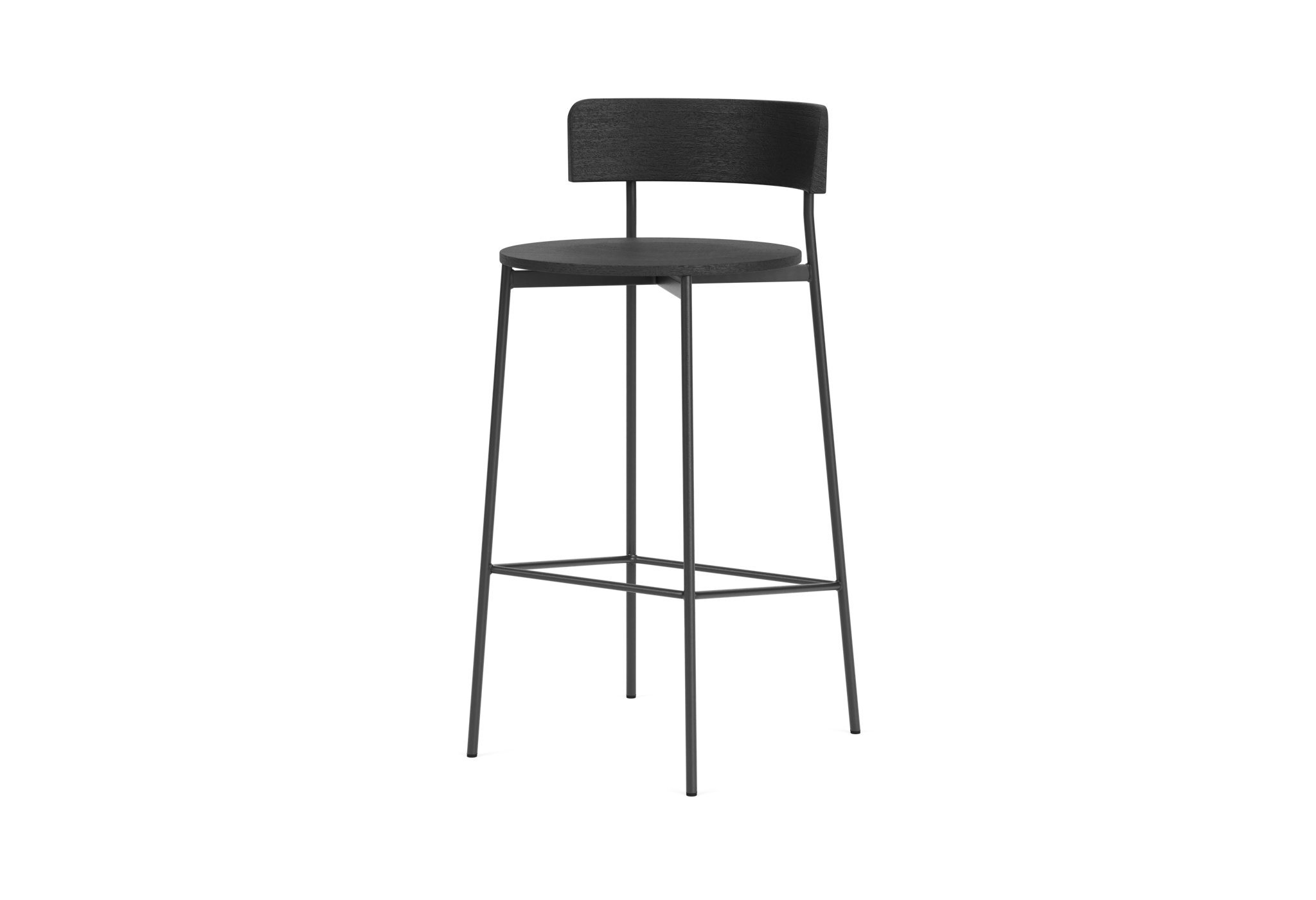 Friday bar stool - black frame - black back (no upholstery)