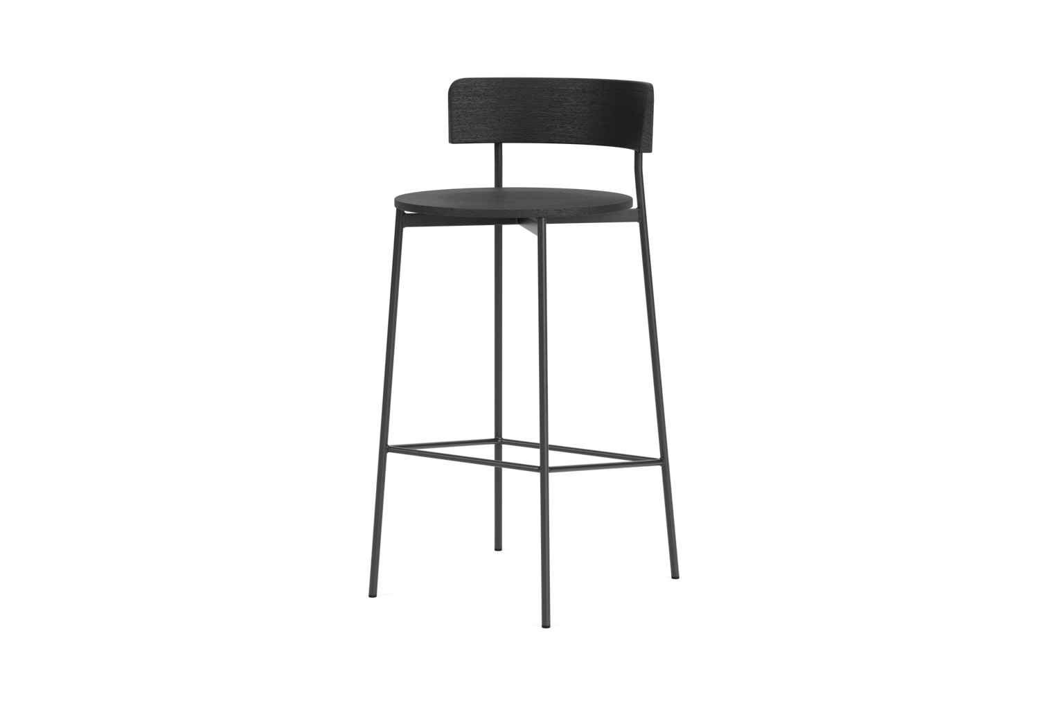 Friday bar stool - black frame - black back (no upholstery)