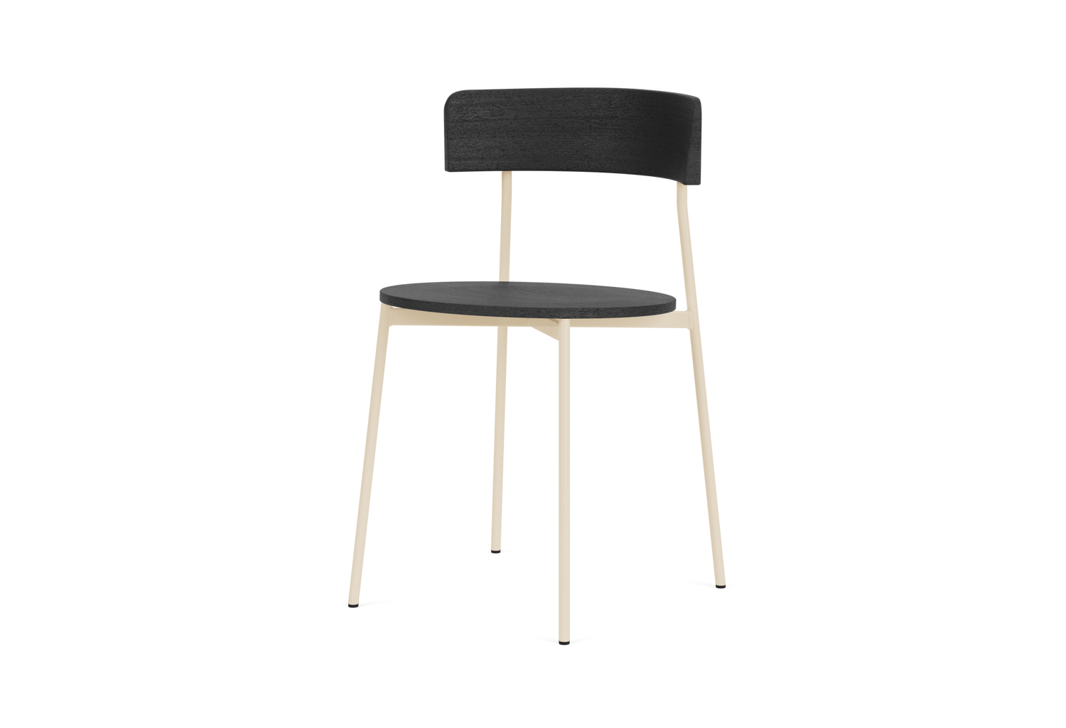 Friday dining chair no arms - sand frame - black back (no upholstery)