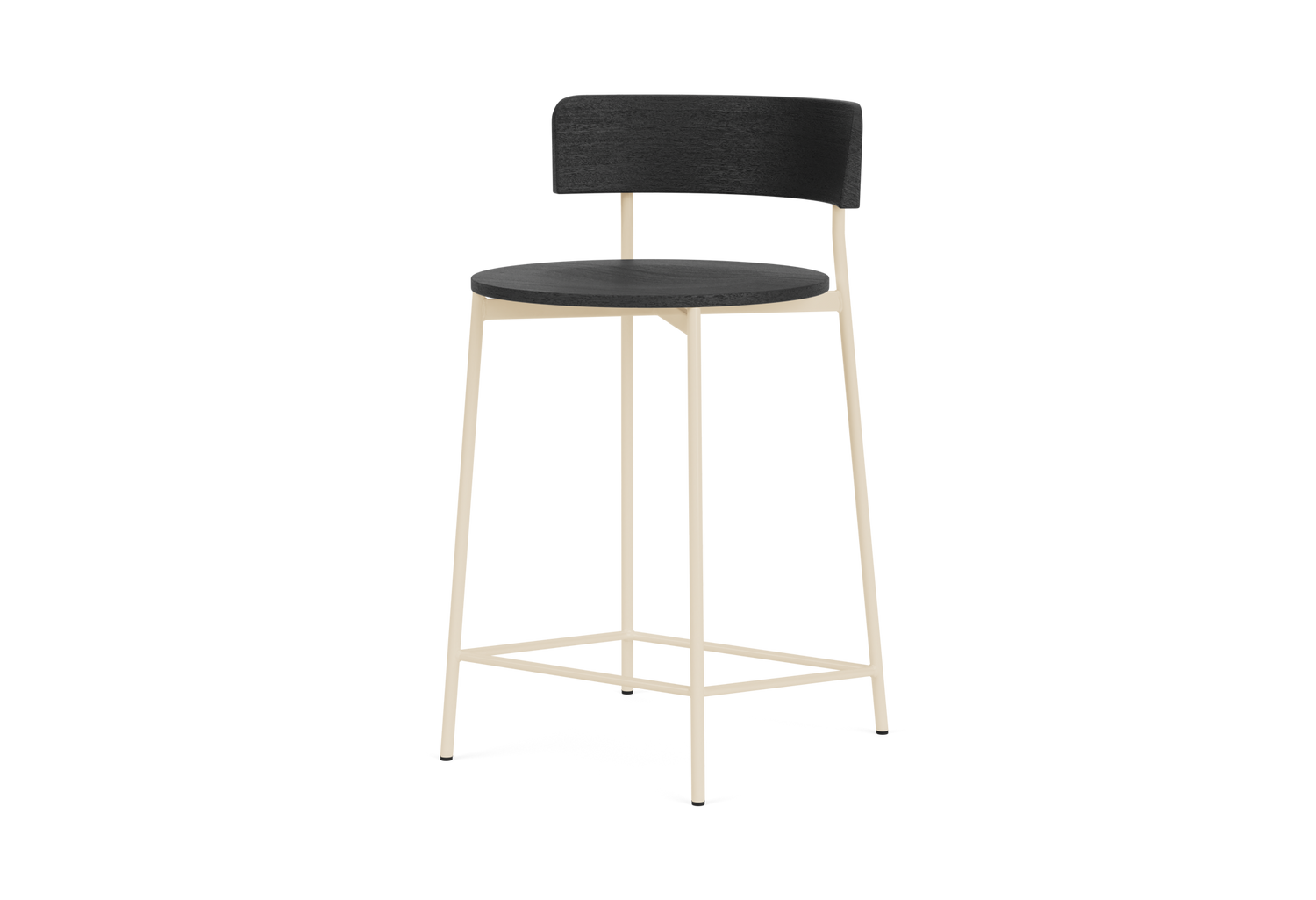 Friday counter stool - sand frame - black back (no upholstery)