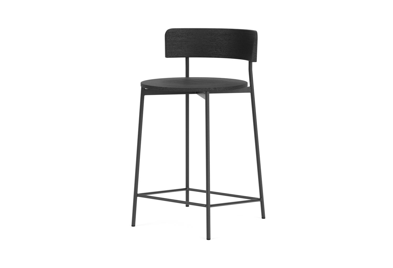 Friday counter stool - black frame - black back (no upholstery)